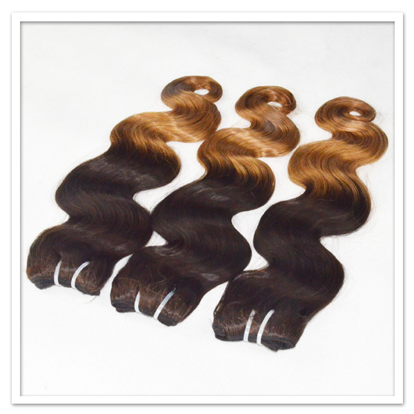 Two tone ombre color body wave hair weave  zj0039